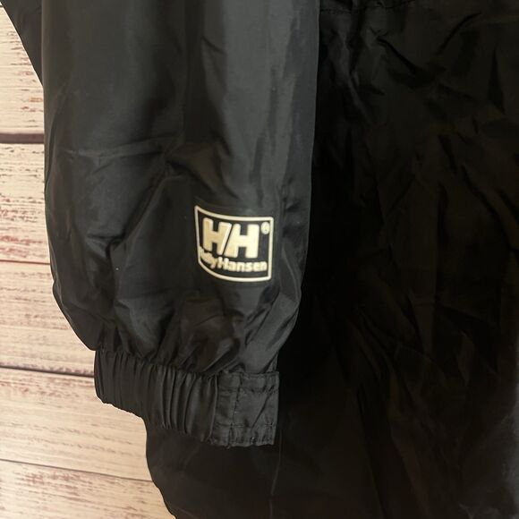 Helly Hansen Storm Jacket Mens L Black Hooded Vintage Y2K Windbreaker Waterproof - Picture 10 of 15